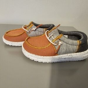 Hey Dude Kids Moccasins in Orange and Gray